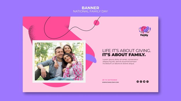 National family day banner template