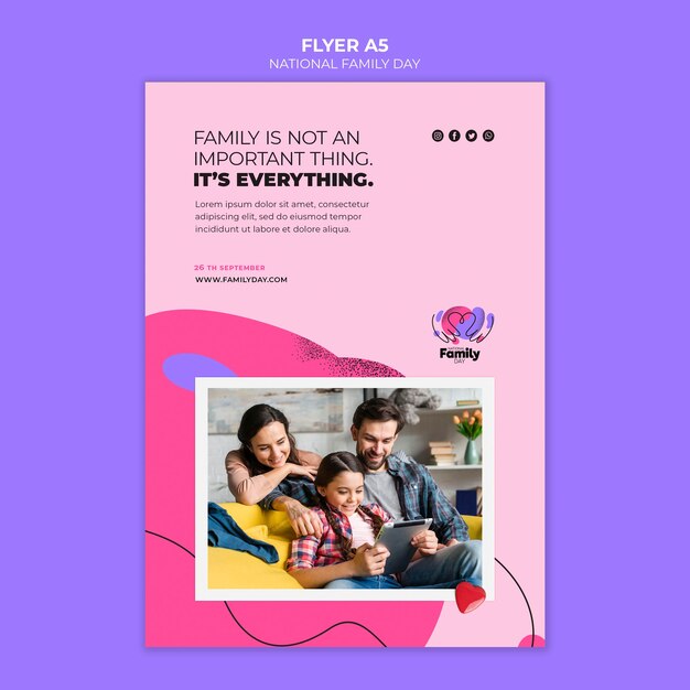 National family day flyer template