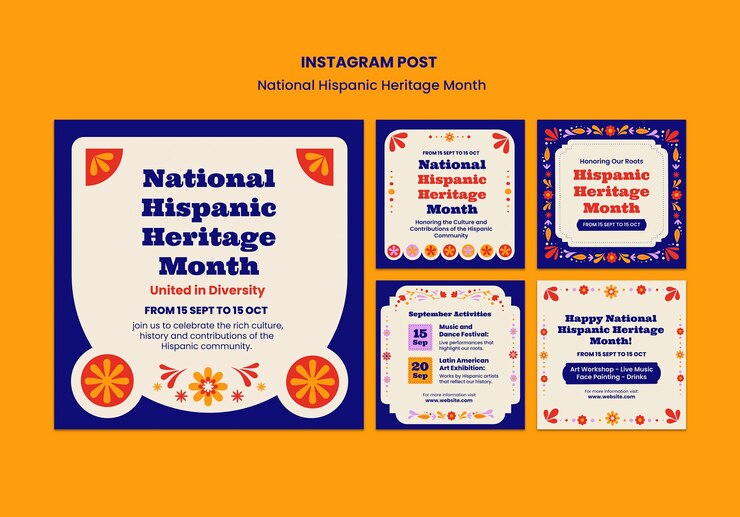 Free PSD national hispanic heritage month template
