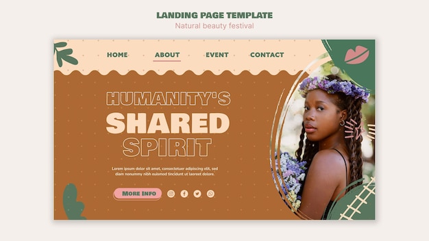 Free PSD natural beauty festival landing page  template