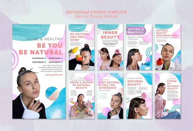 Free PSD natural beauty festival template design