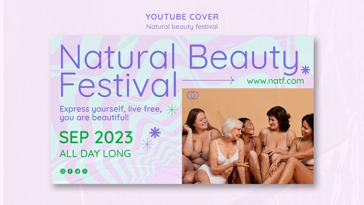 無料PSD ナチュラルビューティーフェスティバルのyoutubeカバー