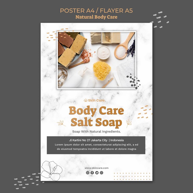 Free PSD natural body care poster