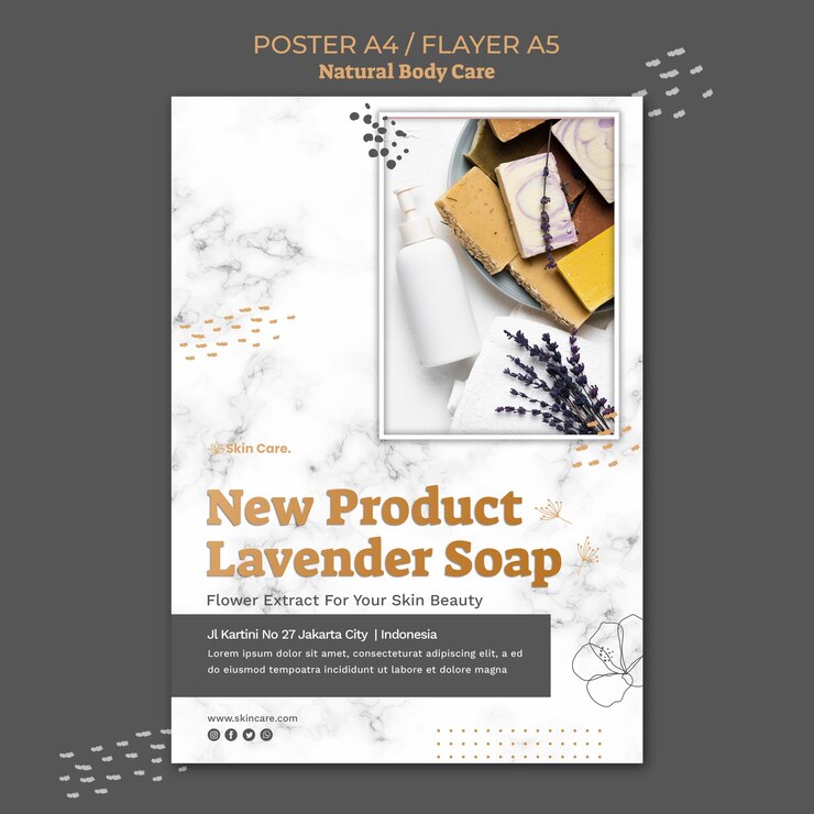 Free PSD natural body care poster