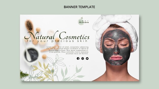 Natural cosmetics banner template