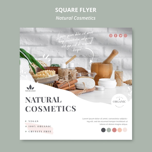 Free PSD natural cosmetics flyer theme