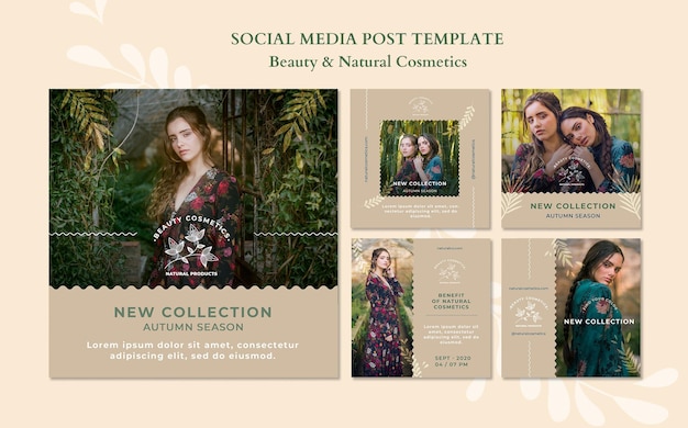 Free PSD natural cosmetics social media post template