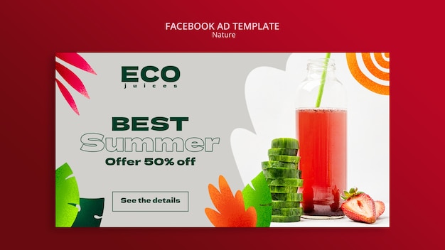 Natural eco juice social media promo template