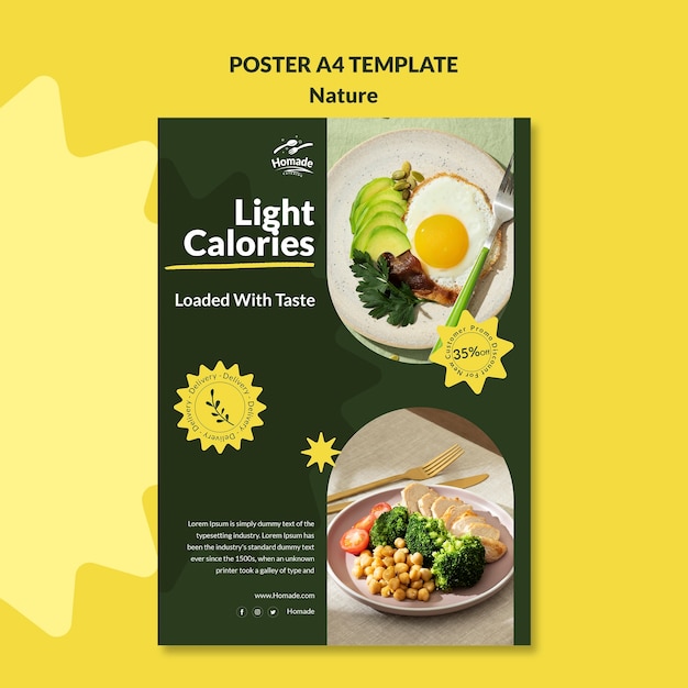 Free PSD natural food poster template