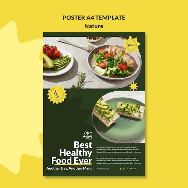 Free PSD natural food poster template