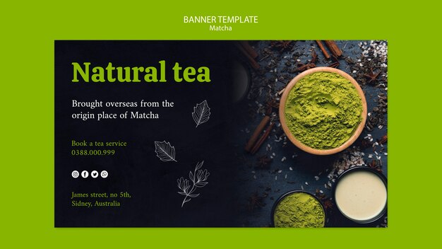 natural green beverage tea banner