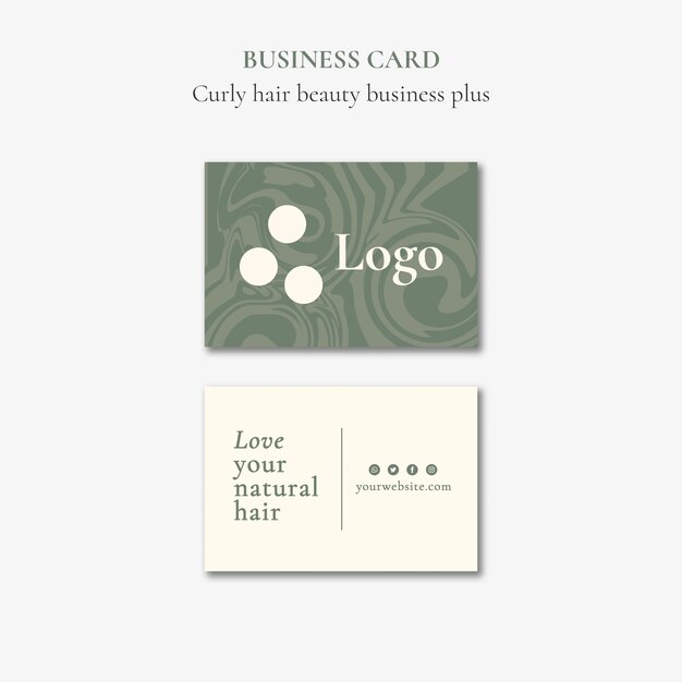 natural hair and haircare horizontal business card template