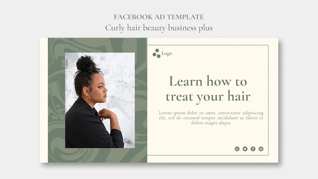 Free PSD natural hair and haircare social media promo template