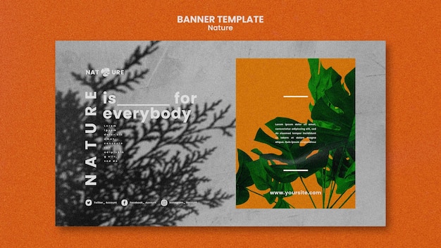 Free PSD natural leaves banner template