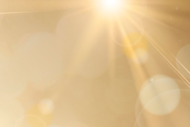 Natural light lens flare psd on gold background sun ray effect