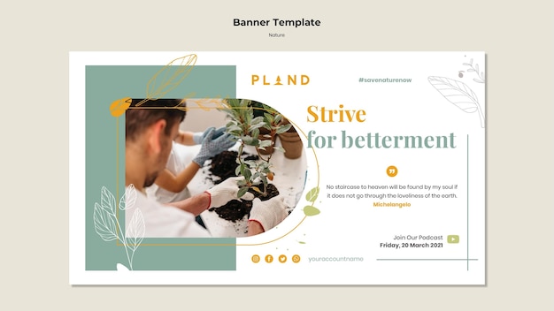 Natural plants banner template