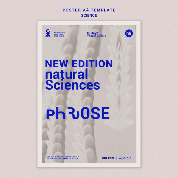 PSD gratuito poster di scienze naturali a4