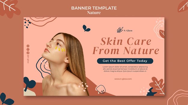 Natural skin care products banner template