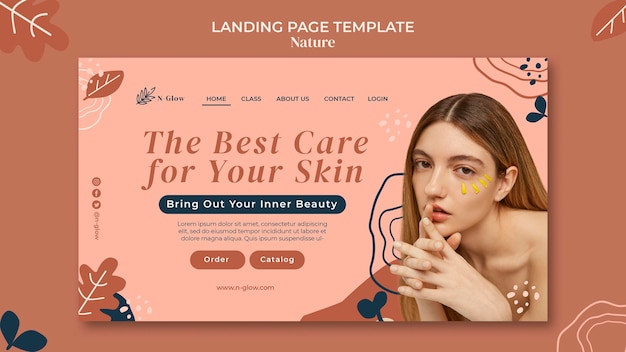 Free PSD natural skin care products landing page