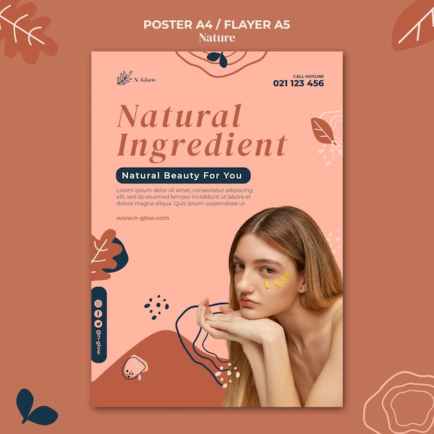 Natural skin care products print template