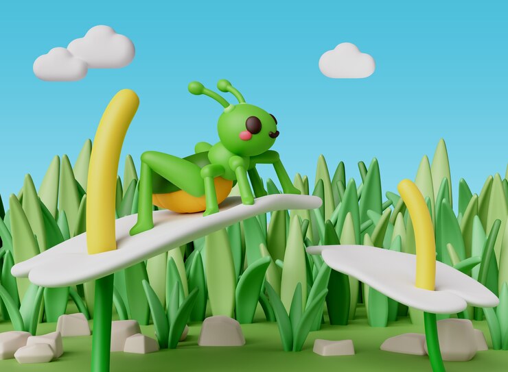 Free PSD nature and bugs illustration