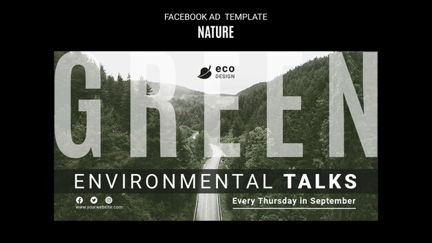 Modello di facebook di concetto di natura