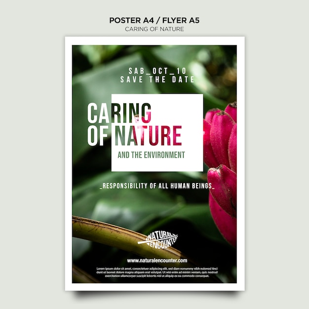 Free PSD nature concept poster template