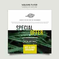 Free PSD nature concept square flyer template