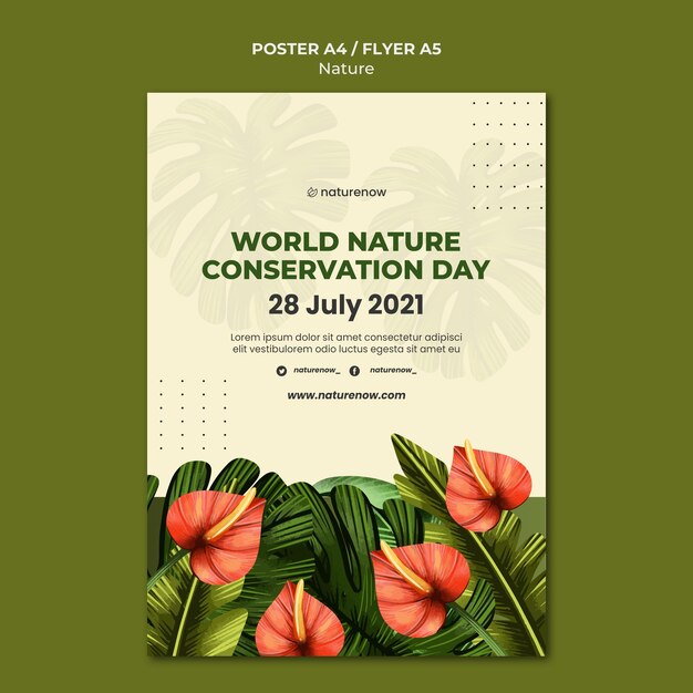 Nature conservation day poster template