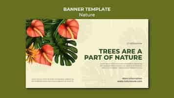 Free PSD nature conservation horizontal banner