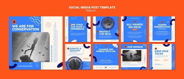 Nature conservation social media post template