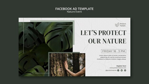 nature conservation social media promo template with vegetation