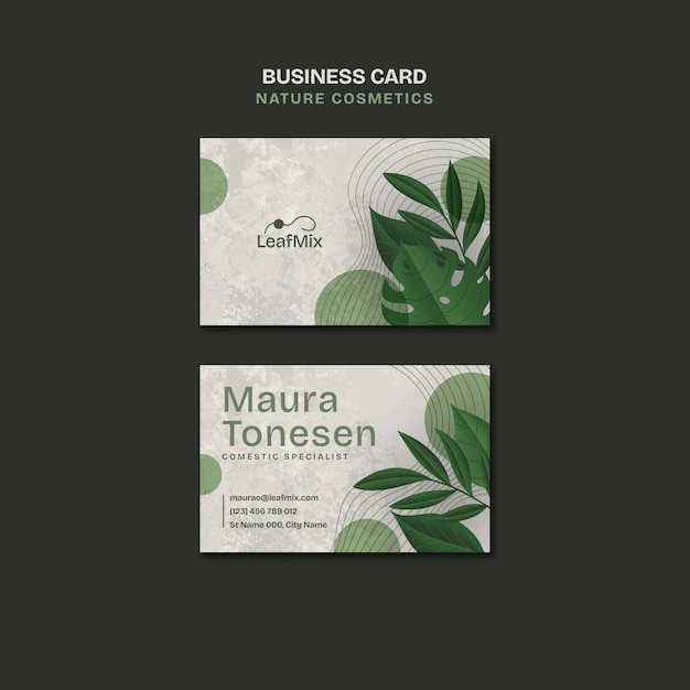 Free PSD nature cosmetics business card