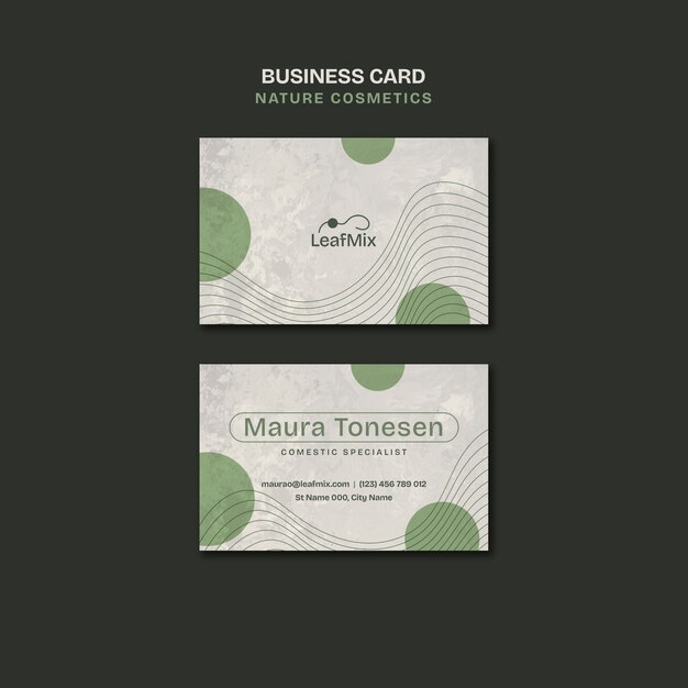 nature cosmetics business card