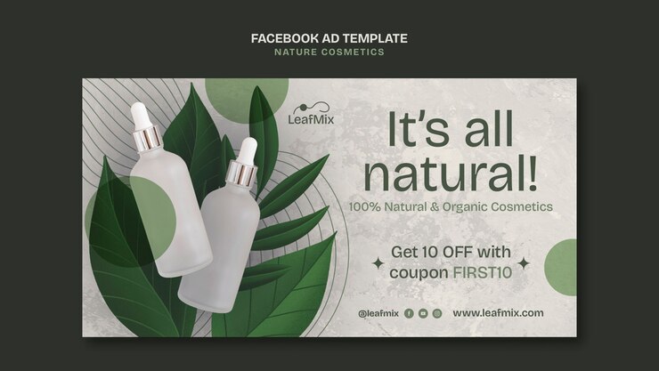 無料PSD 自然化品 フェイスブック テンプレート