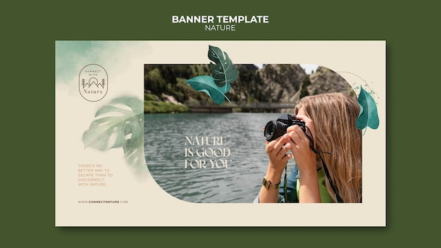 Modello di banner di design della natura