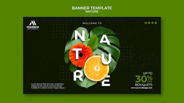 PSD gratuito modello di banner di design della natura
