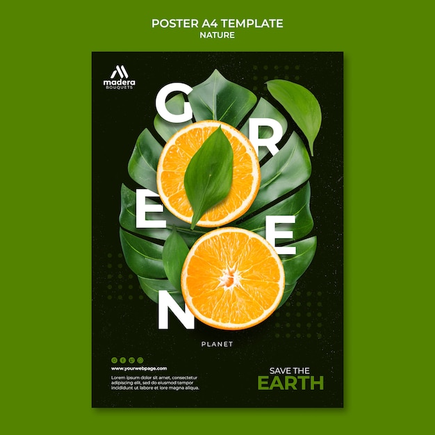 Modello di poster di design della natura