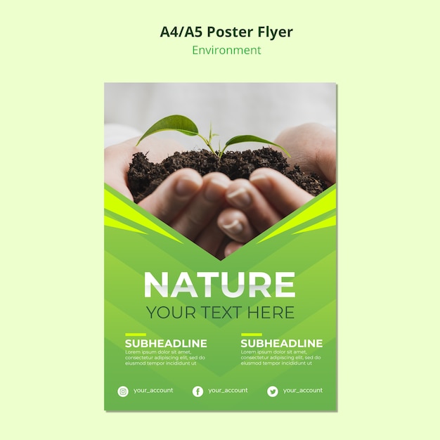 Free PSD nature enviroment for flyer template