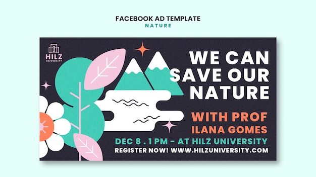 Free PSD nature event facebook template