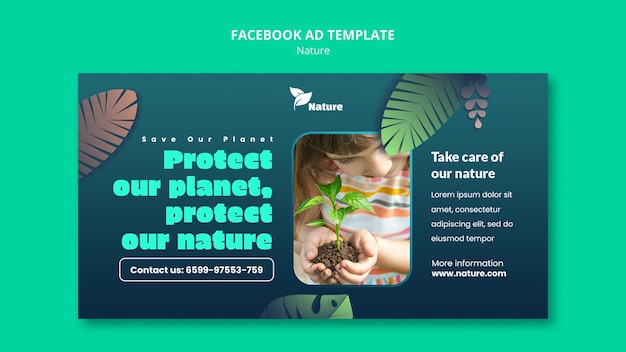 PSD gratuito modello facebook per l'esplorazione della natura