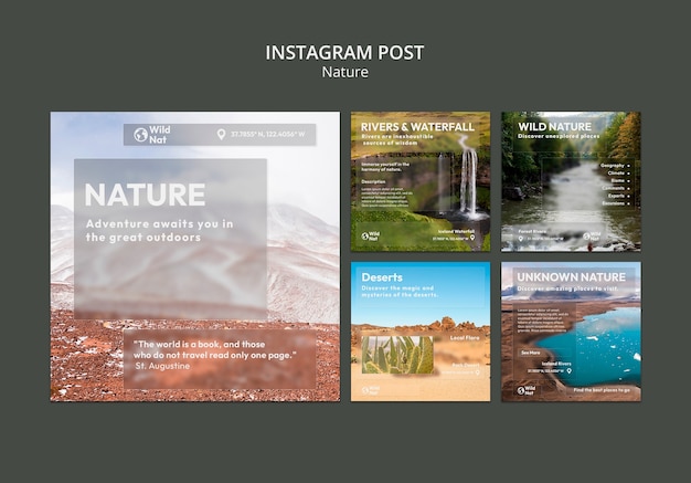 PSD gratuito post di instagram di esplorazione della natura