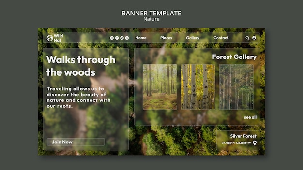 Free PSD nature exploration landing page template