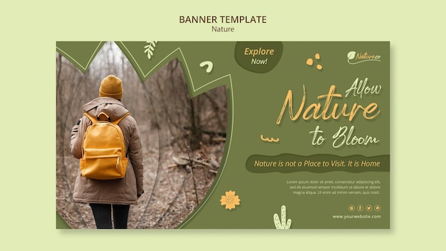 Nature exploring banner template