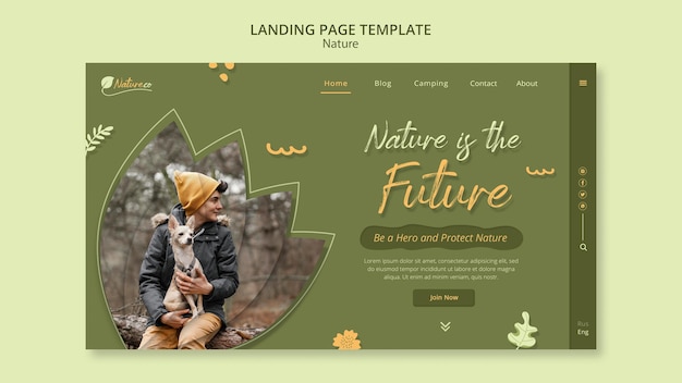 Nature exploring landing page template