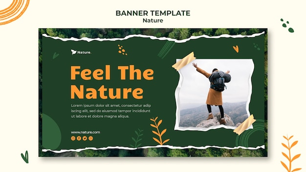 Nature horizontal banner template