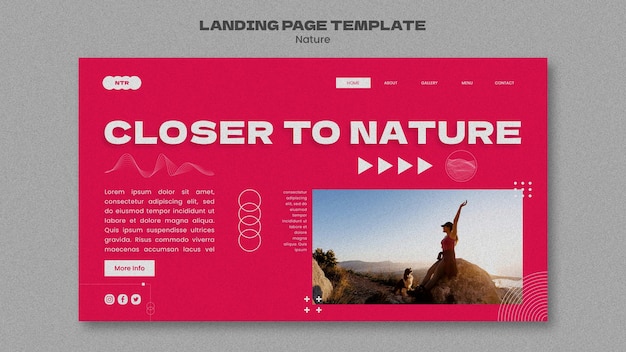 Nature landing page template design