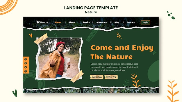 Free PSD nature landing page template