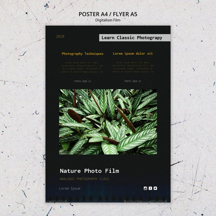 無料PSD 自然写真フィルムテンプレートポスター