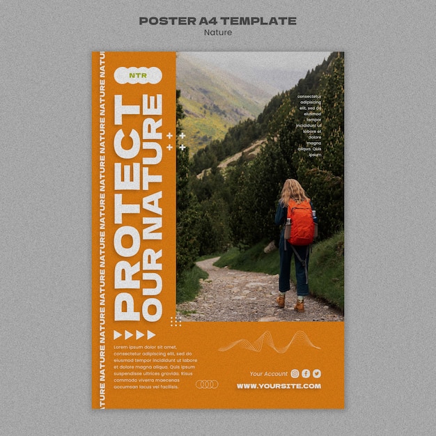 Free PSD nature poster template design